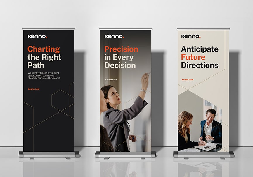 pull-up panel designs for Kenno, Vietnam's boutique asset manager