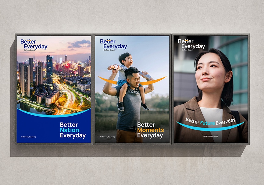 three advert designs for Tote Board